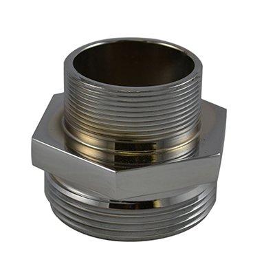 South park corporation HDM3220AC HDM32, 2.5 National Pipe Thread (NPT) Male X 2.5 National Standard Thread (NST) Male Nipple Brass Chrome Plated, Hex Adapter