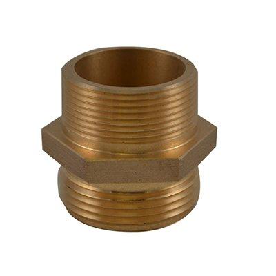 South park corporation HDM3212AB HDM32, 2 National Pipe Thread (NPT) Male X 2 National Standard Thread (NST) Male Nipple Brass, Hex Adapter