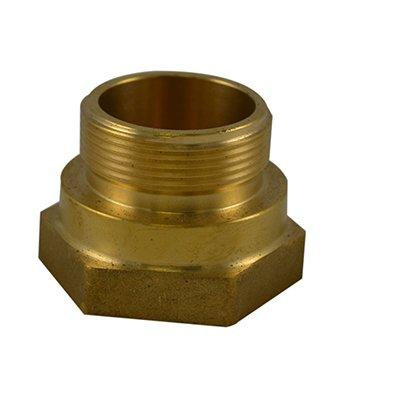 South park corporation HFM3406AB HFM34, 1.5 National Pipe Straight Hose Thread Female X 1.5 National Standard Thread (NST) Male Bushing Brass, Hex Bushing Made of Brass