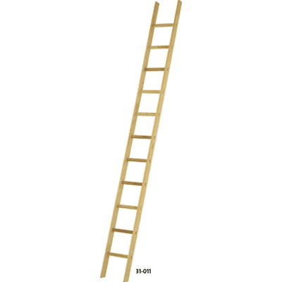 31-008 Wooden rung leaning ladder