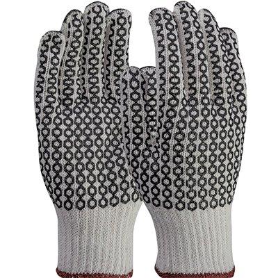 Protective Industrial Products K708SKBSL Medium Weight Seamless Knit Cotton/Polyester Glove with PVC Dotted Grip - Double-Sided