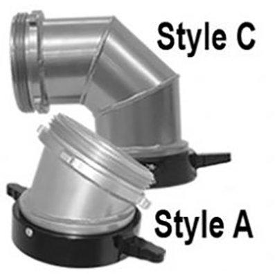 Kochek KEP35L25 3 1/2" NH Swivel Long Handle Female x 2 1/2" NH Male Suction Elbow