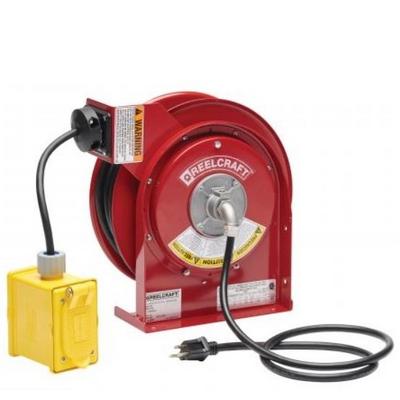 Reelcraft L 4525 123 7 12/3 25 ft. Duplex Outlet Box w/GFCI Power Cord Reel