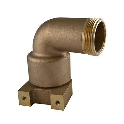 South park corporation MDE77F25B MDE77F, 2.5 National Pipe Thread (NPT) Female Free Swivel X 2.5 National Standard Thread (NST) Male with 2 Hole Mounting Leg, Brass