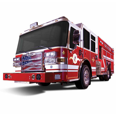 Pierce Dash CF fire apparatus vehicle with TAK-4 independent front suspension