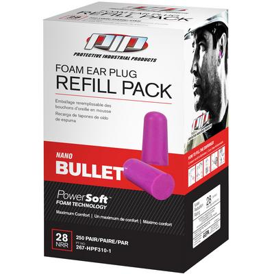 Protective Industrial Products 267-HPF310-1 Compact Disposable Soft Polyurethane Foam Ear Plugs - Dispenser Refill Pack