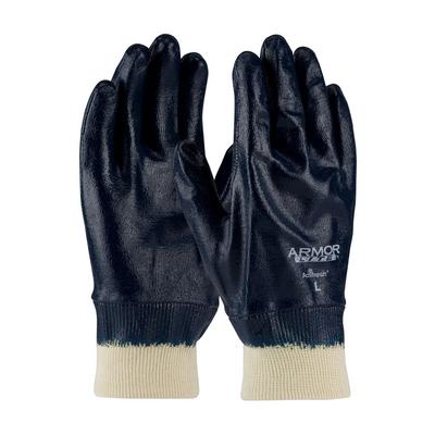 Protective Industrial Products 56-3171 Nitrile Dipped Glove with Interlock Liner and Textured Finish on Full Hand - Knitwrist