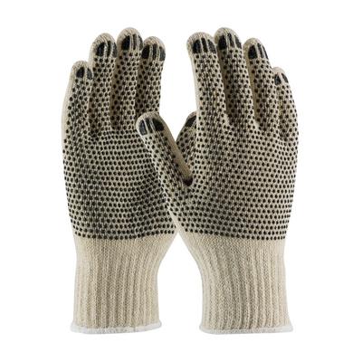 Protective Industrial Products 708SKBS Medium Weight Seamless Knit Cotton/Polyester Glove with PVC Dotted Grip - Double-Sided