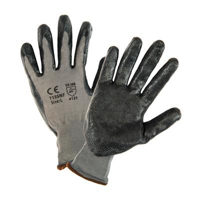 Protective Industrial Products 713SNF Seamless Knit Polyester Glove with Nitrile Coated Foam Grip on Palm & Fingers
