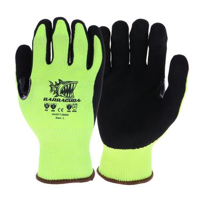 Protective Industrial Products HVG713SSN Hi-Vis Seamless Knit HPPE Blended Glove with Nitrile Coated Sandy Grip on Palm & Fingers  - Touchscreen Compatible