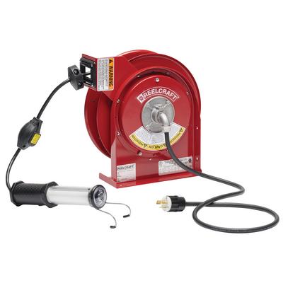 Reelcraft L 4035 163 10C 16/3 35 ft. LED Light w/ Outlet Cord Reel