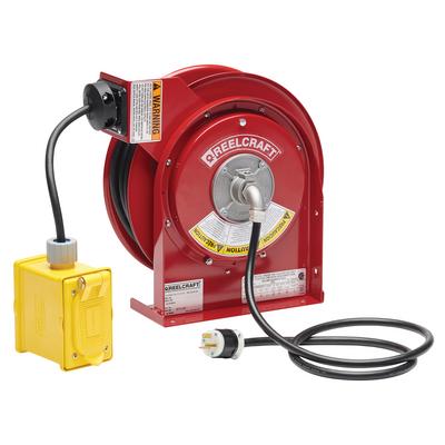 Reelcraft L 4525 123 7B 12/3 25 ft. Duplex Outlet Box Power Cord Reel