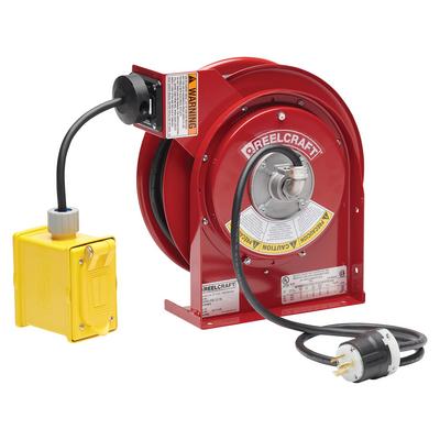 Reelcraft L 4545 123 7BC 12/3 45 ft. Duplex Outlet Box Power Cord Reel