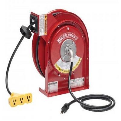 L 4545 123 9 – 12/3 45 ft. Premium Duty Triple Outlet Power Cord Reel