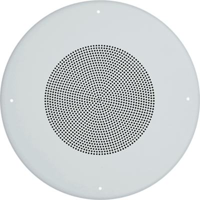 System sensor SPCW8 White, ceiling-mountable, 8-inch speaker with tap settings up to 8 Watts.